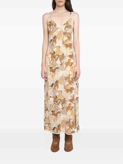 Zadig&Voltaire horse-print slip midi dress - Neutrals - zdjęcie produktu nr 2