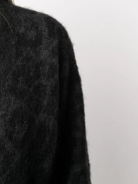 Valentino Garavani leopard pattern belted V-neck cardigan - Grey - zdjęcie produktu nr 2