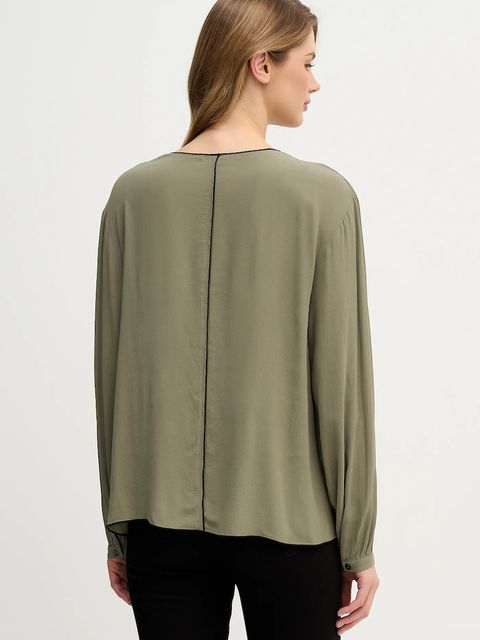 Sisley bluzka damska kolor zielony gładka 5IDTLQ09H
