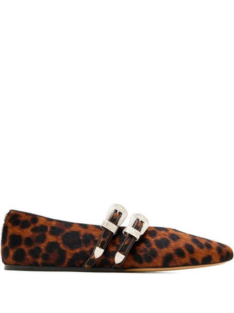 Le Monde Beryl Claudia buckle-strap ballet flats - Brown - zdjęcie produktu nr 1