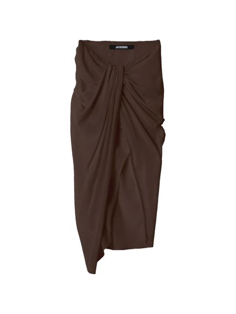 Jacquemus The Paréo draped asymmetric skirt - Brown - zdjęcie produktu nr 1