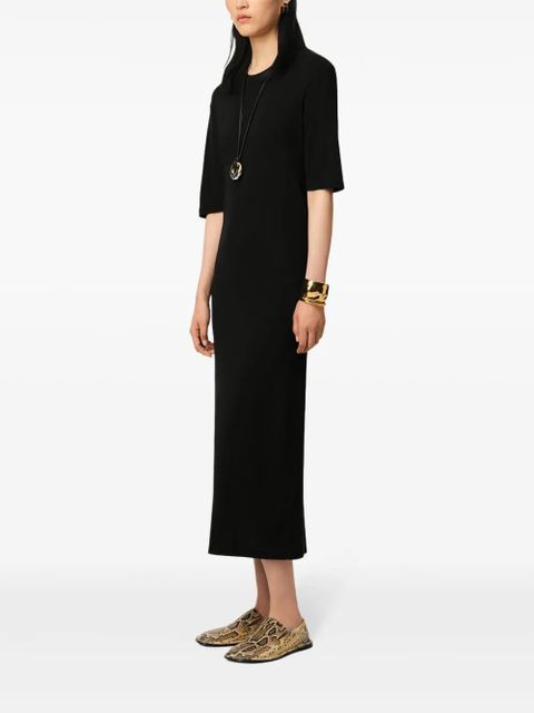 AMI Paris short-sleeved midi dress - Black