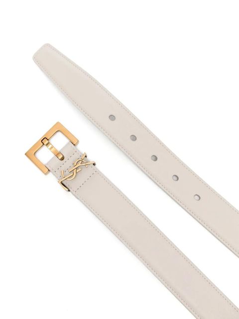 Saint Laurent Cassandre leather belt - Neutrals - zdjęcie produktu nr 2