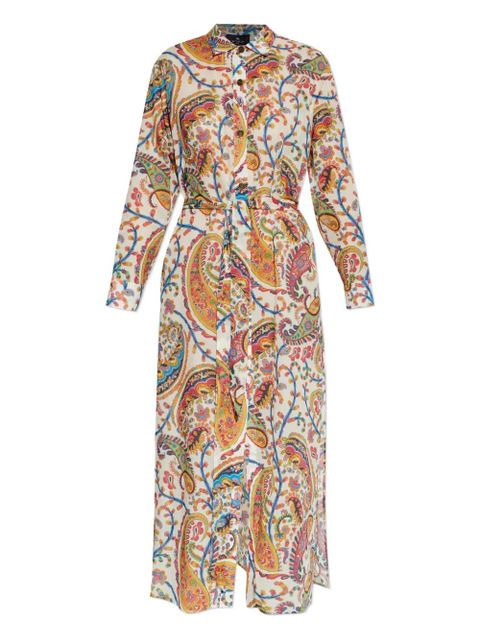ETRO paisley-pattern tie-belt midi dress - White - zdjęcie produktu nr 1