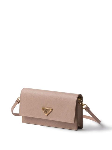 Prada logo plaque satchel bag - Pink