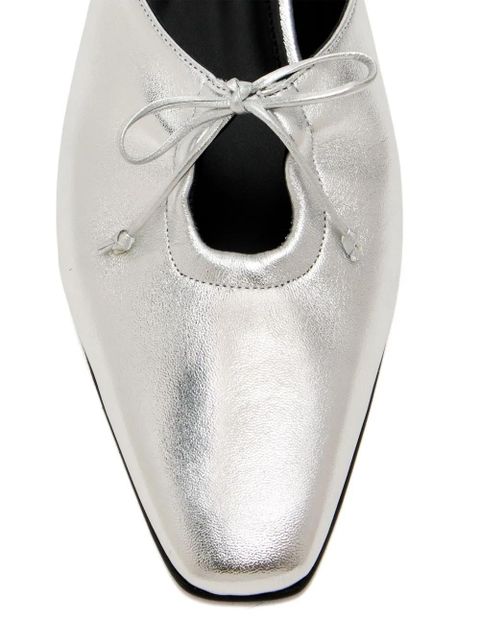 ALOHAS 50mm Amar metallic leather mules - Silver