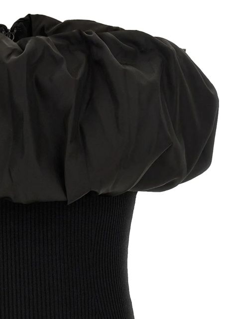 GANNI ribbed off-the-shoulder top - Black