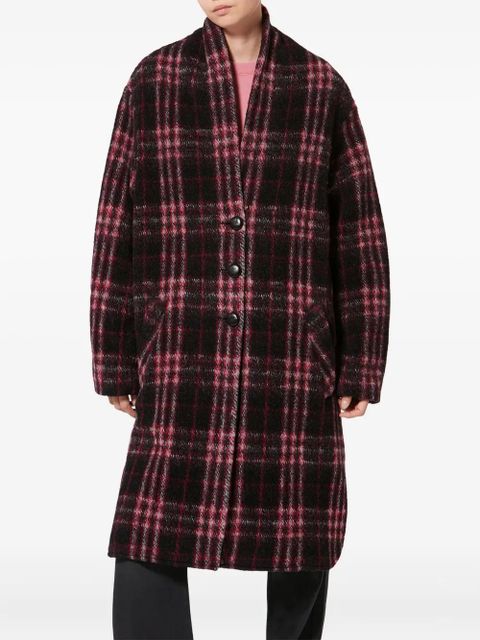MARANT ÉTOILE Gabriel checked single-breasted coat - Black