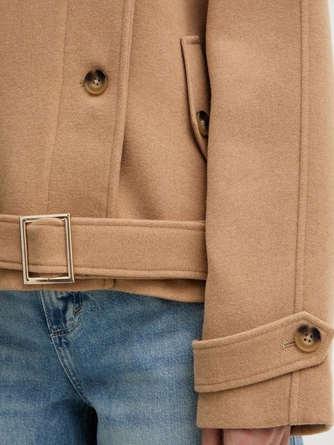 Morgan płaszcz z dodatkiem wełny kolor beżowy GMOT