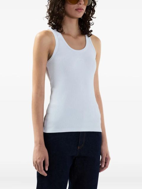 GCDS logo-embroidered tank top - White