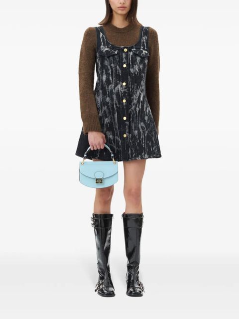 GANNI brushed-finish mini dress - Black