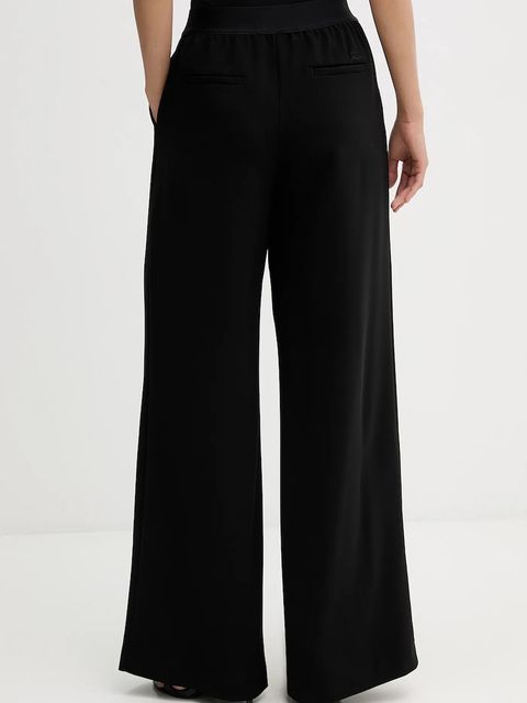 Karl Lagerfeld spodnie damskie kolor czarny proste high waist B1W10014