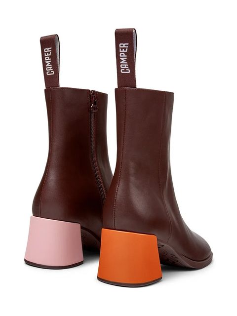 Camper botki skórzane TWS damskie kolor bordowy na słupku K400798-006