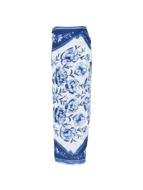 FARM Rio Porcelain Garden floral-print sarong - Blue - zdjęcie produktu nr 2