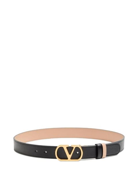Valentino Garavani Vlogo signature reversible leather belt - Black - zdjęcie produktu nr 1