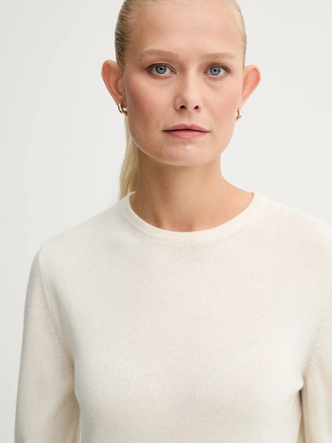 Bally sweter kaszmirowy damski kolor beżowy lekki WKN07P