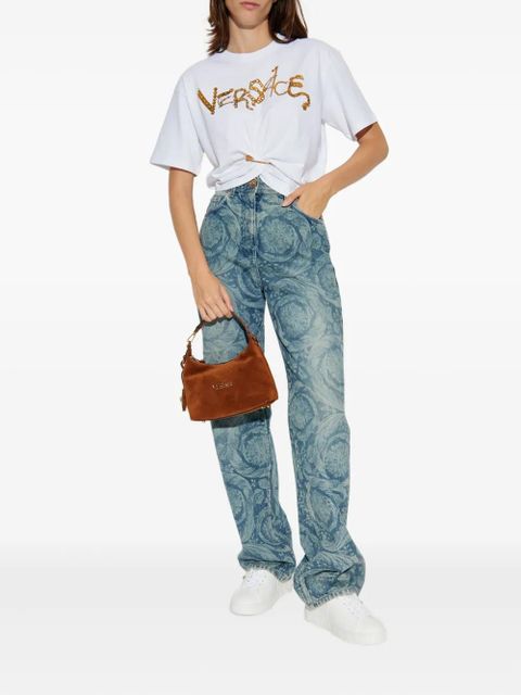 Versace embellished knot-detail T-shirt - White