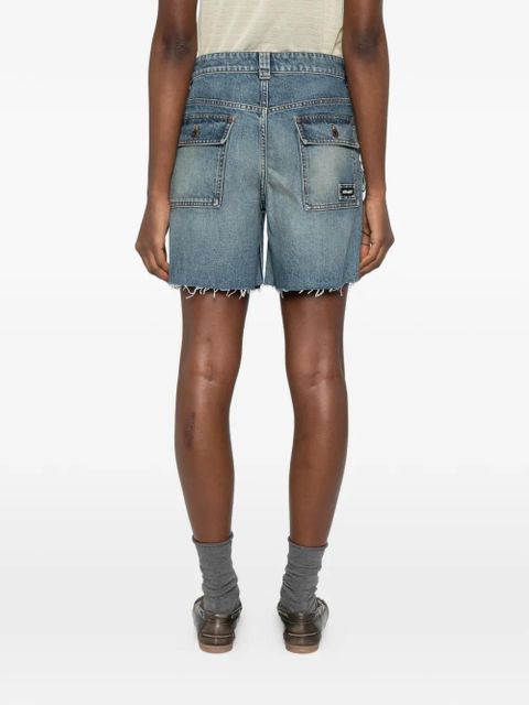 Miu Miu cargo-pocket denim shorts - Blue