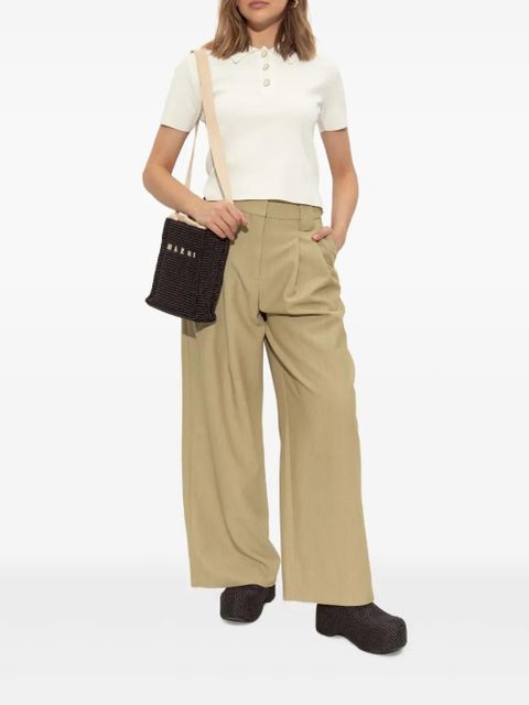 Marni logo-print mules - Black