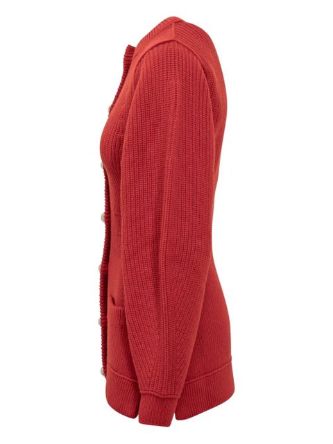 Lanvin ribbed button cardigan - Red