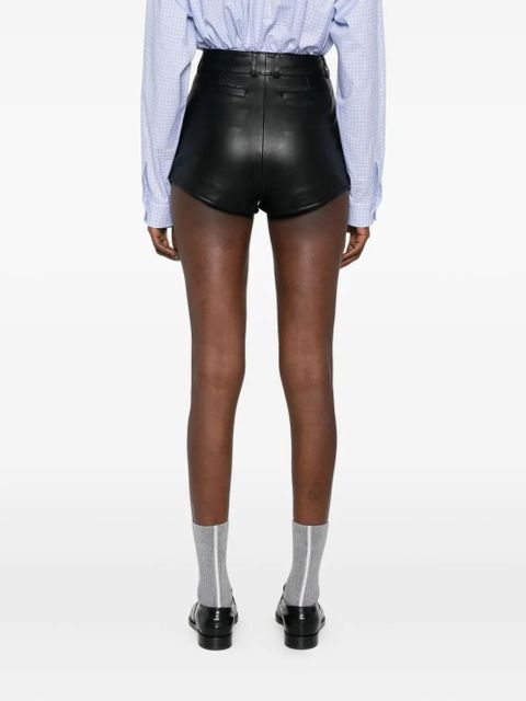 The Frankie Shop leather pocket shorts - Black