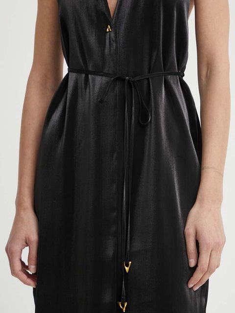 AERON sukienka SERAPHINE kolor czarny midi prosta AW24SSDR517491