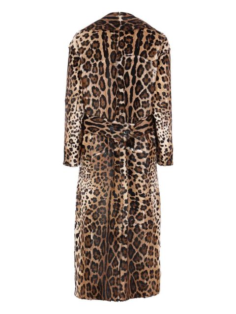Dolce & Gabbana leopard-print buttoned-up coat - Brown - zdjęcie produktu nr 2