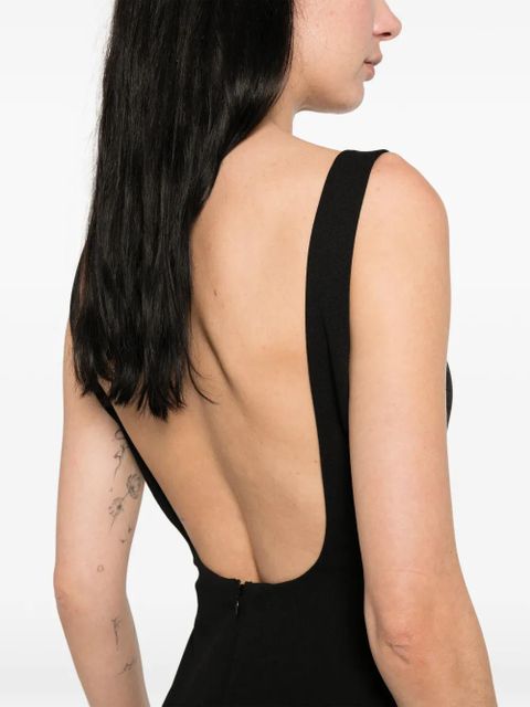 Solace London Aneila square-neck maxi dress - Black