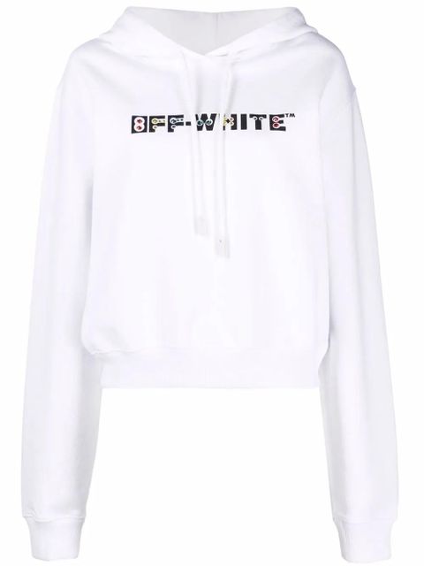 Off-White rhinestone-embellished logo hoodie - zdjęcie produktu nr 1