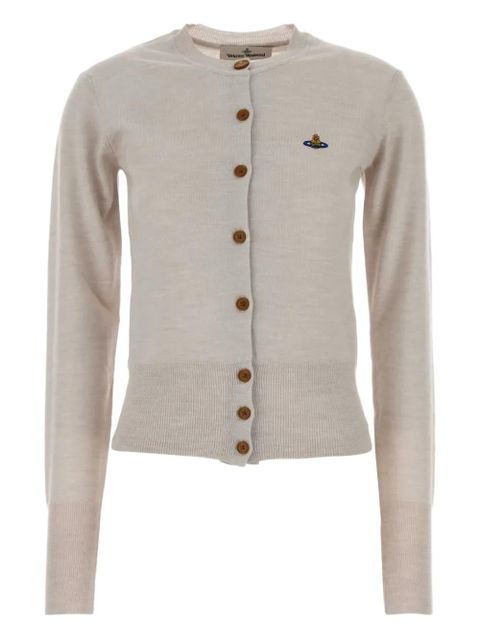 Vivienne Westwood orb-embellished virgin-wool cardigan - Grey - zdjęcie produktu nr 1