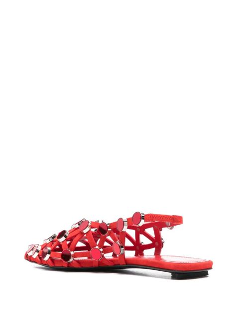 The Attico Grid ballet flats - Red
