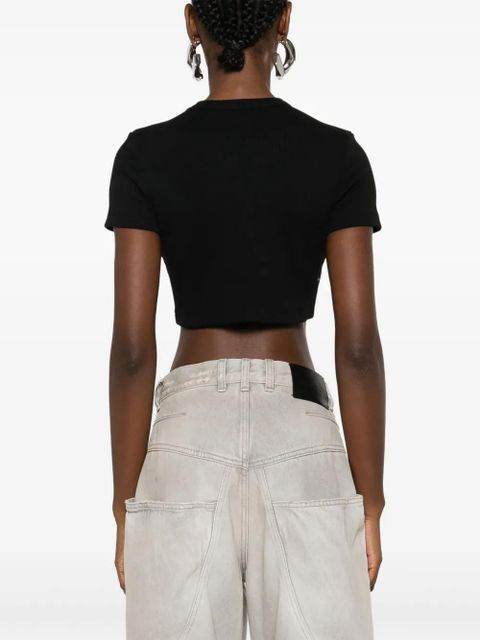 GCDS logo cropped T-shirt - Black - zdjęcie produktu nr 2