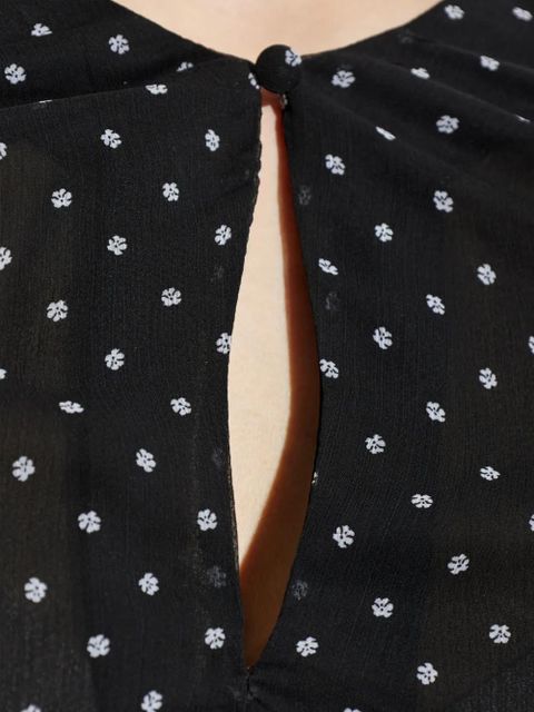 ROTATE BIRGER CHRISTENSEN polka-dot ruched blouse - Black