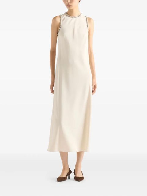 Prada Sablé crew-neck midi dress - Neutrals