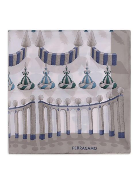 Ferragamo garden-print silk scarf - Neutrals - zdjęcie produktu nr 1