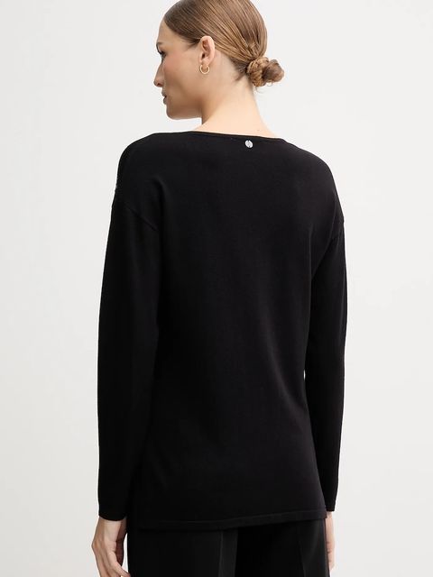 Joseph Ribkoff sweter z dodatkiem jedwabiu damski kolor czarny lekki 254966 - zdjęcie produktu nr 2
