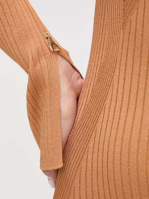 Patrizia Pepe sukienka kolor brązowy maxi dopasowana 8A1339 K9J5