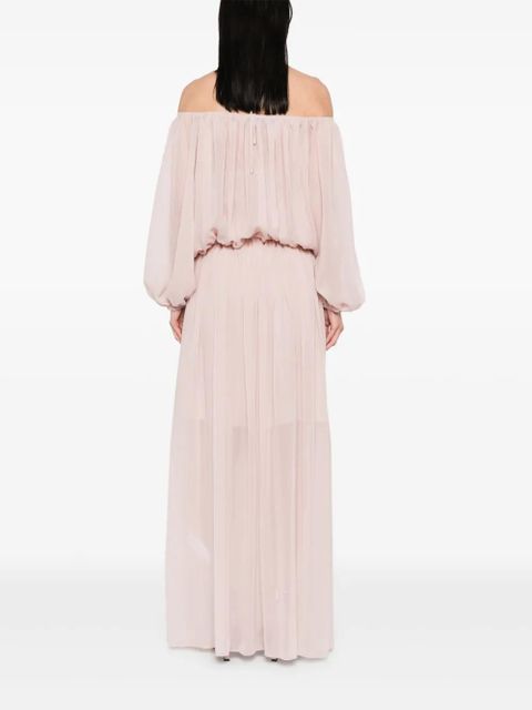 Blumarine floral-brooch maxi dress - Pink