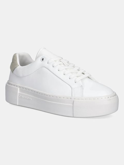 Calvin Klein sneakersy FF CUPSOLE LACE UP LTH damskie kolor biały HW0HW02570 - zdjęcie produktu nr 1