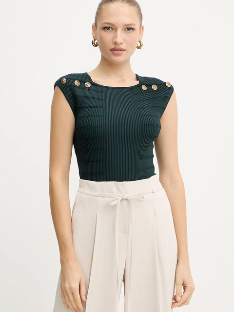 Guess top EVANGELINE damska kolor zielony gładka W5YR12 Z0130 - zdjęcie produktu nr 1