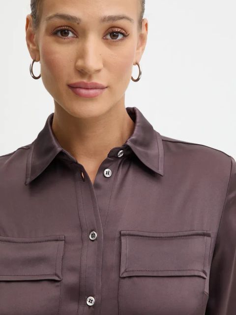 Pinko sukienka kolor brązowy maxi rozkloszowana 104243 A24V