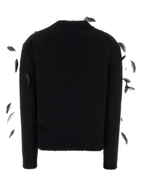 Jil Sander feather-detail sweater - Black