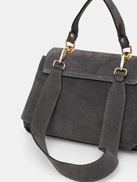 Answear.LAB torebka zamszowa kolor szary