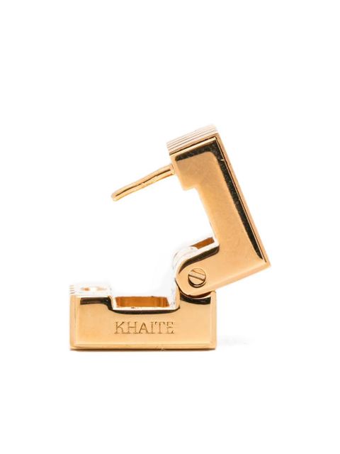 KHAITE small Empire engraved logo earrings - Gold - zdjęcie produktu nr 2