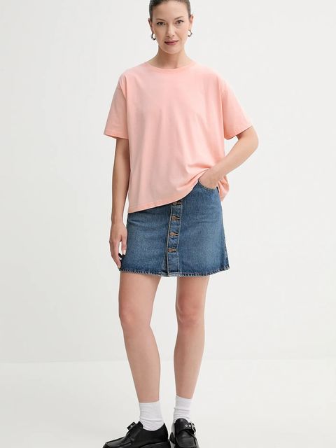 American Vintage t-shirt bawełniany damski kolor beżowy FIZ02A