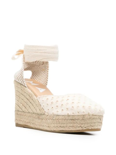 Manebi Yucatán lace-up heeled espadrilles - Neutrals