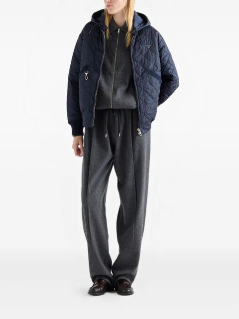 Prada hooded quilted jacket - Blue