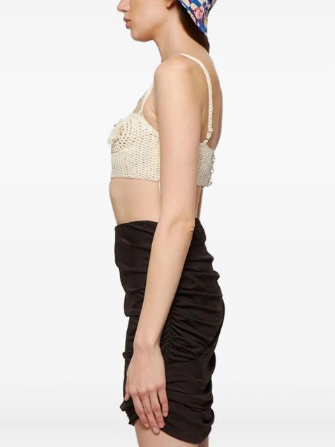 Magda Butrym floral-appliqué top - Neutrals