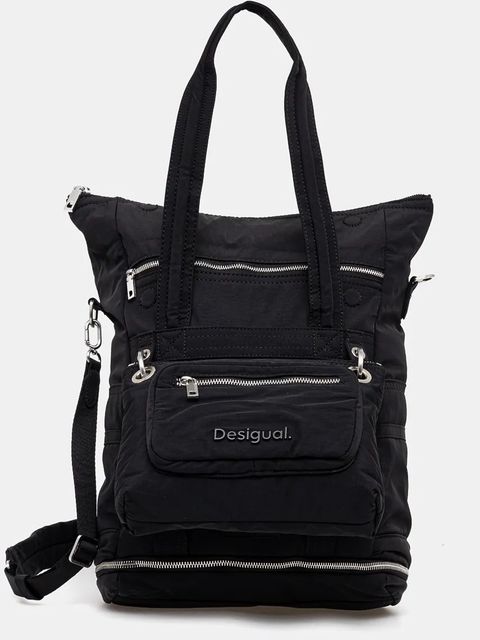 Desigual plecak BASIC MODULAR VOYAGE damski kolor czarny duży gładki 24WAKY08 - zdjęcie produktu nr 1