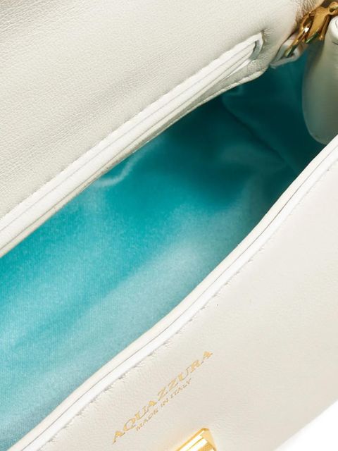 Aquazzura Twist leather clutch bag - White